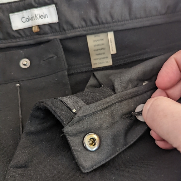 Calvin Klein black boot cut straight leg comuter pants - Picture 5 of 10